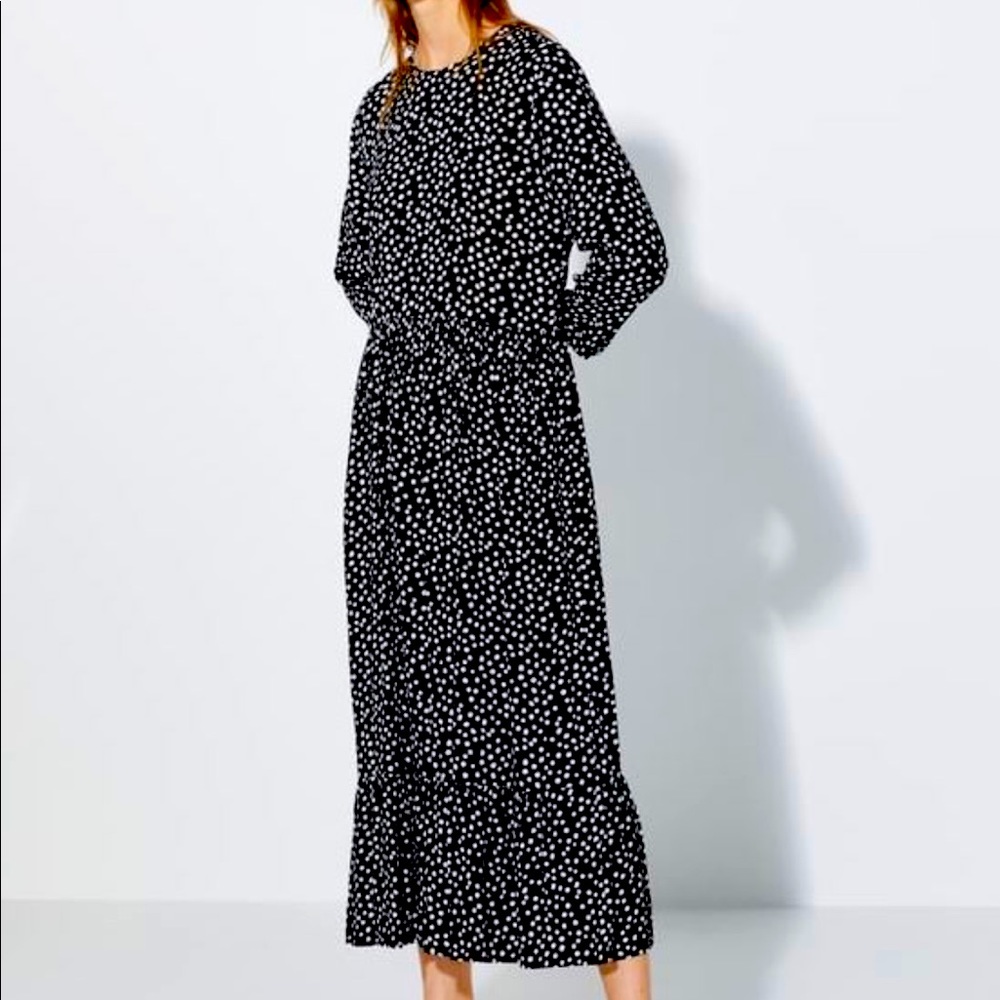 Zara Polka dot dress black dress size M